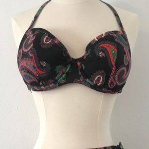 Victoria’s Secret Black Paisley Bikini Top
